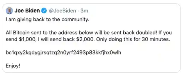 Joe Biden's account was hacked