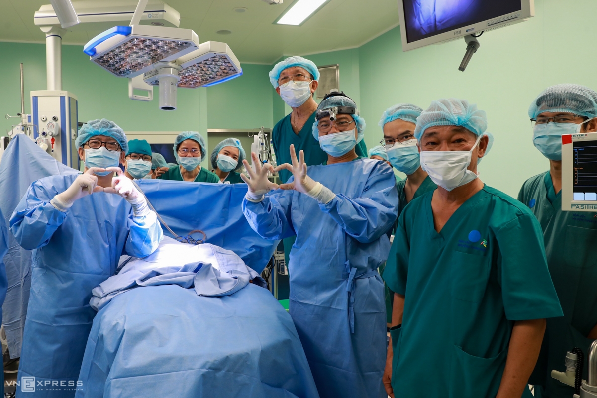 The surgical team put on a bright smile after the surgery 