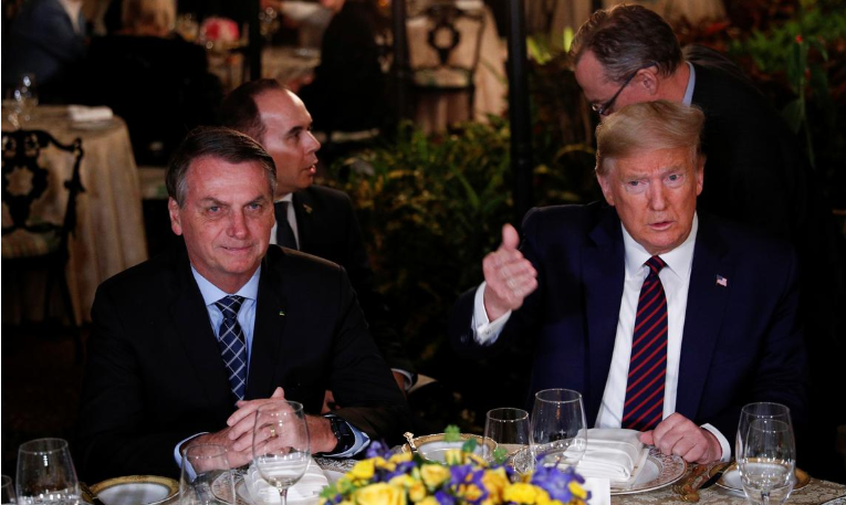 President Jair Bolsonaro on Thursday said he hopes Republican U.S. President Donald Trump will be reelected in November 