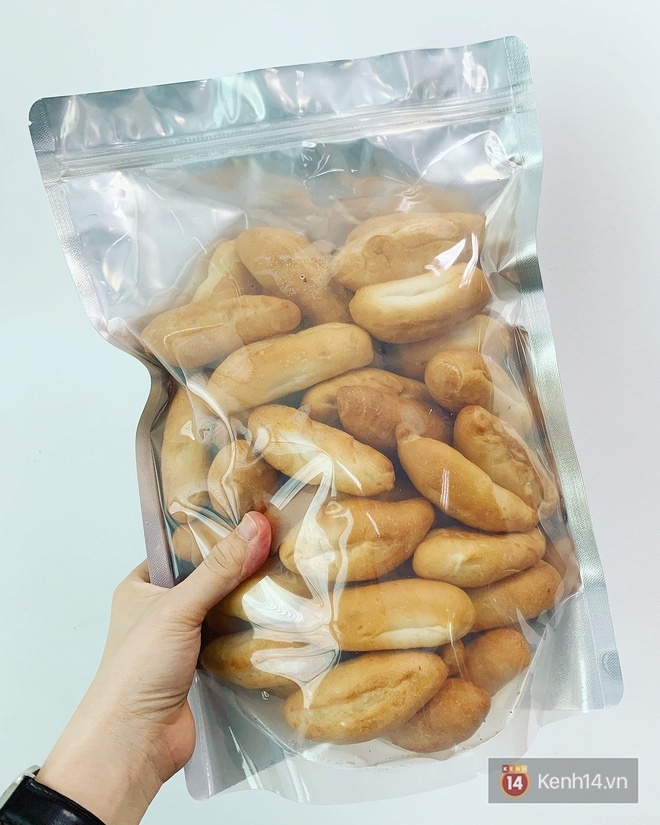 A bag of tiny bread  