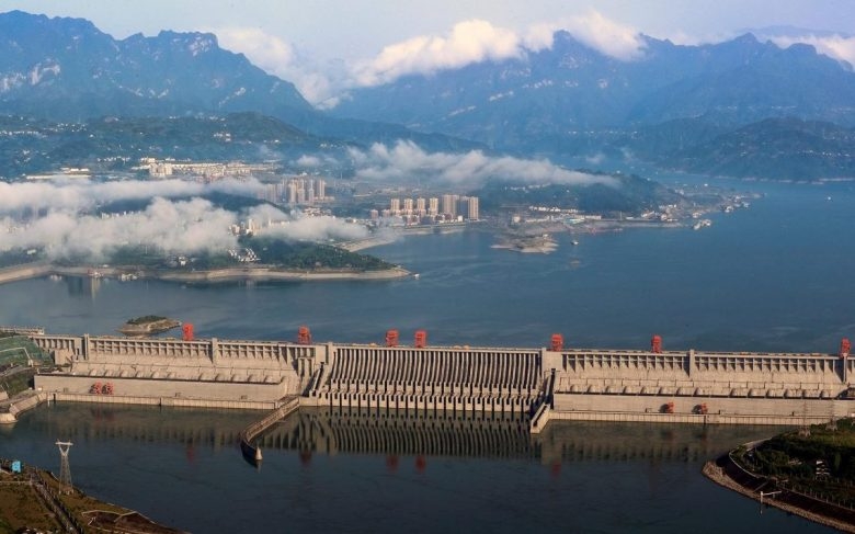 The Three Gorges Dam on the Yangtze River in Yichang, Hubei province. 