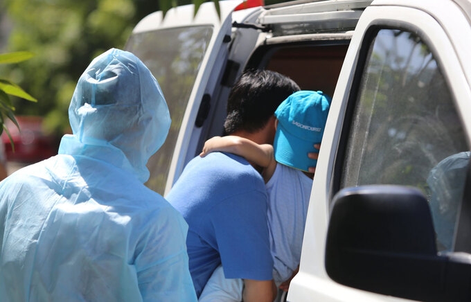 The suspected patient's son-in-law and grandson are being sent to local quarantine zone 