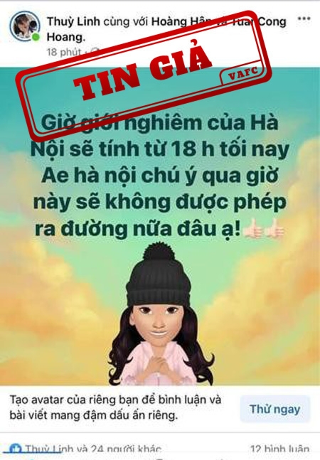 Hanoi Confirms ‘Night Curfew Order’ is Fake News