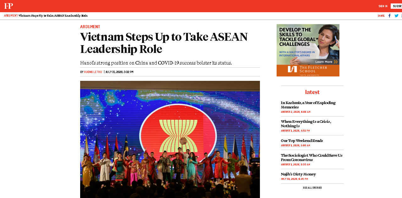 US magazine speaks highly of Vietnam’s leadership capacity in ASEAN