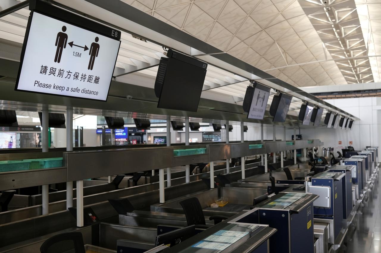 Hong Kong International Airport is left deserted due to social distancing order