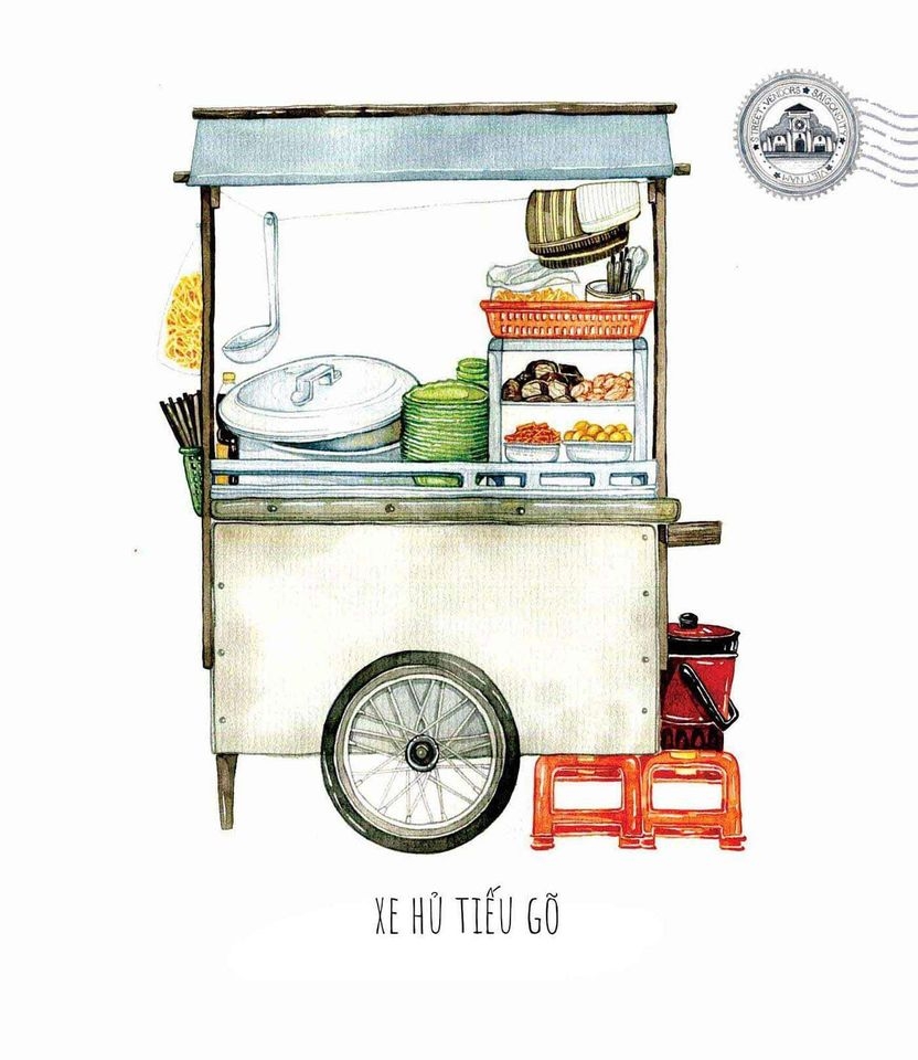 sketches of foodcarts reveal a glimpse into vietnamese culinary culture