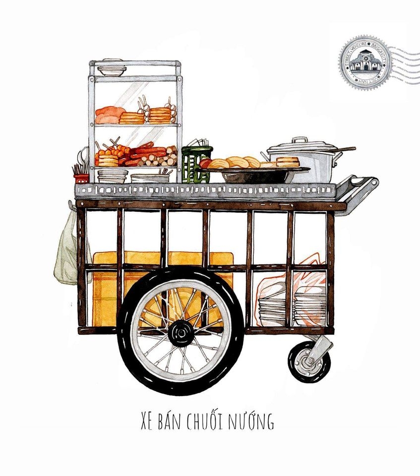 Grilled banana cart 