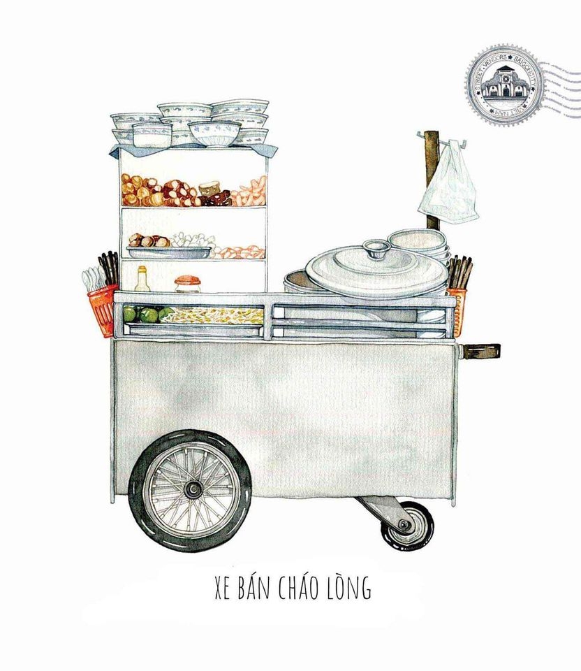 sketches of foodcarts reveal a glimpse into vietnamese culinary culture
