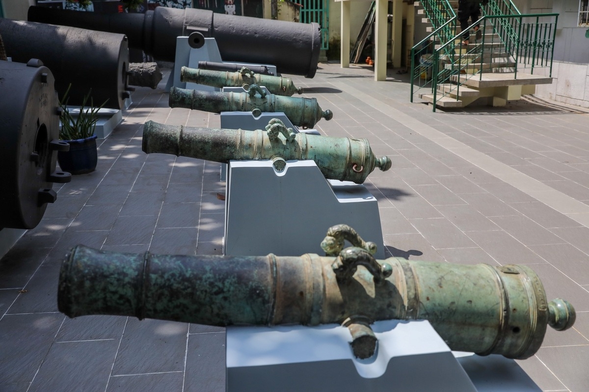 historical cannon collection in the heart of saigon