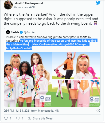 Barbie Criticized for Allegedly Leaving out Asians in 'Inclusive' Tokyo 2020 Collection