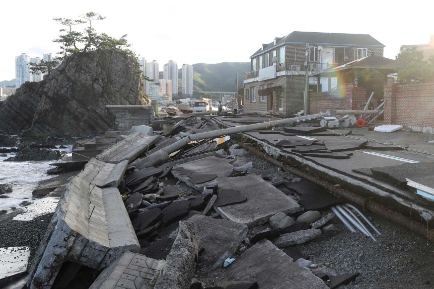 Typhoon Haishen moved north to the Korean Peninsula after battering islands in southern Japan 