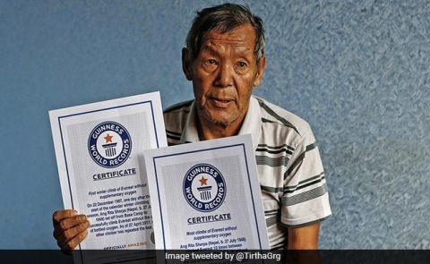 Ang Rita Sherpa had won a Guinness World Record certificate for climbing Mount Everest the maximum number of times without using supplementary oxygen.