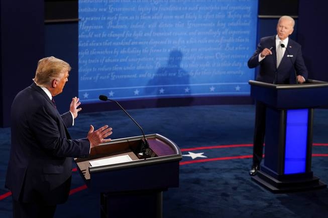 President Donald Trump and Democratic challenger Joe Biden squared off Tuesday night in their crucial first debate (Photo: Las Vegas Sun)