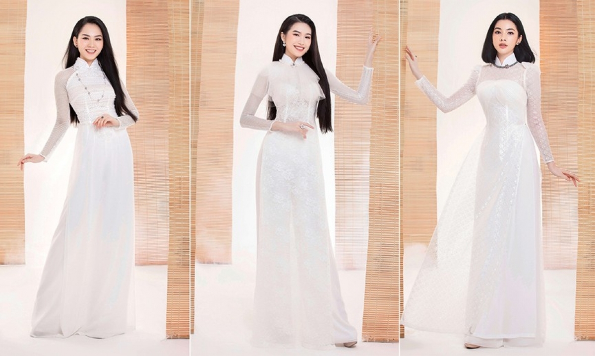 traditional ao dai accentuates top miss vietnam contestants