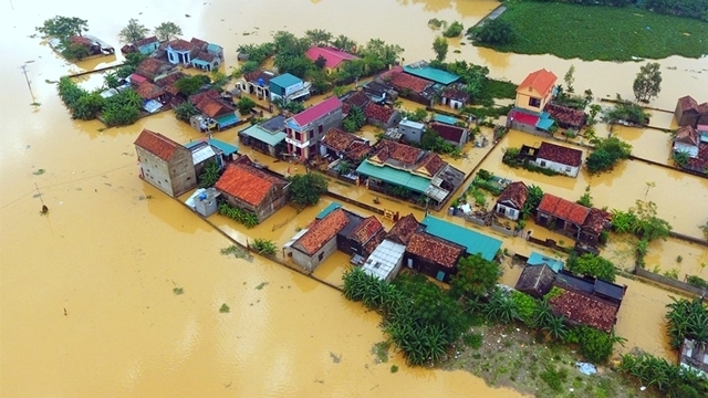 A bird-eye view of Central Vietnam in flood (Photo: Nhan Dan) 