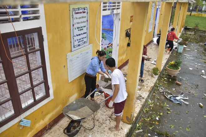 Numbers of schools in Hue province battered in severe storm