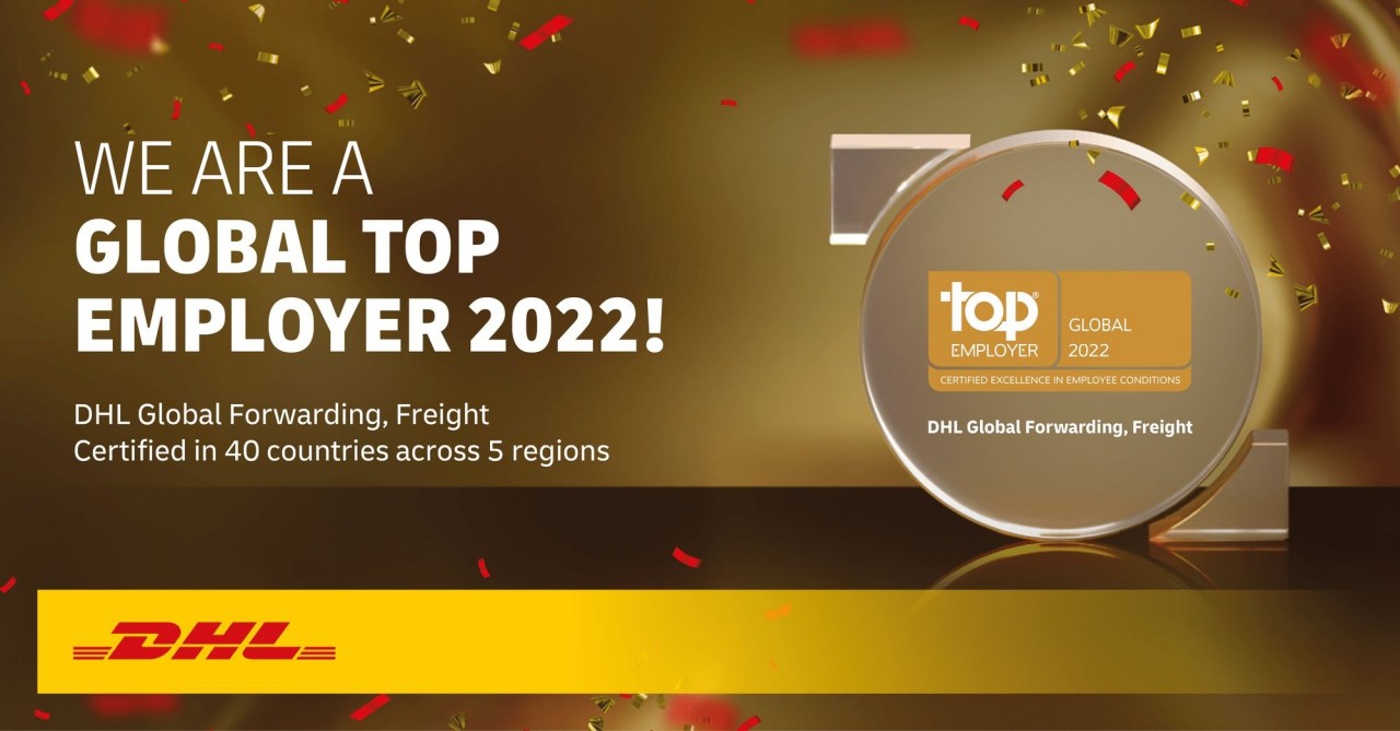 DHL Global Forwarding Asia Pacific Certified as Top Employer 2022 Third Time in a row