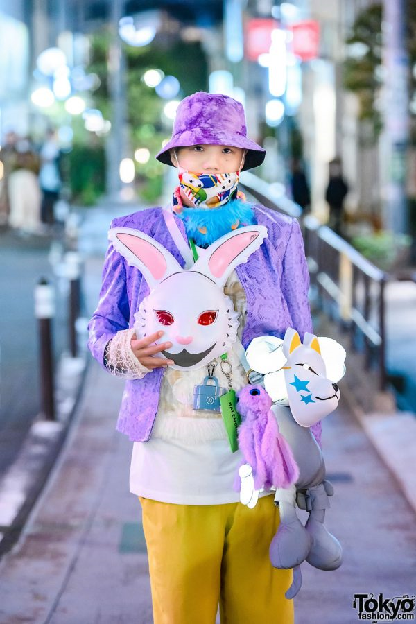 japanese youths stand out with unique face masks