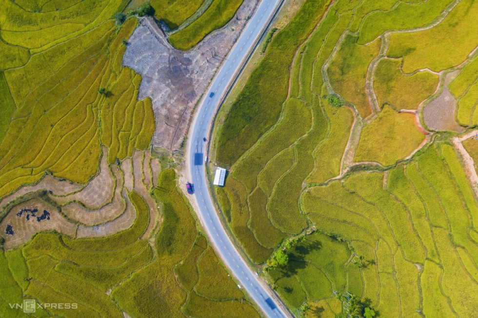 Vibrant terraced fields in Vietnam's Central province