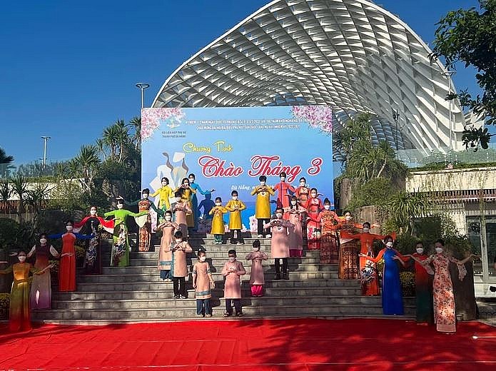 Women in Da Nang Parade in Ao Dai, Welcoming Month of Women