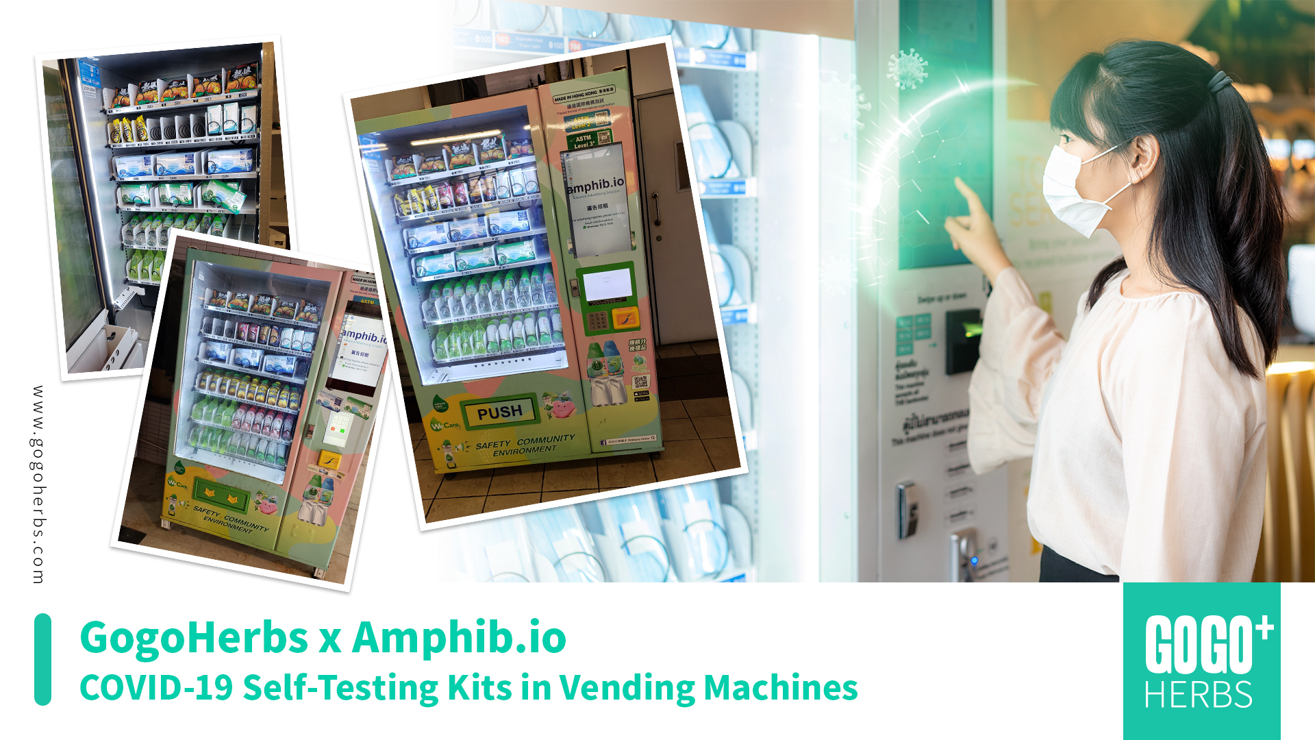 GogoHerbs x Amphib.io - COVID-19 Self-Testing Kits in Vending Machines