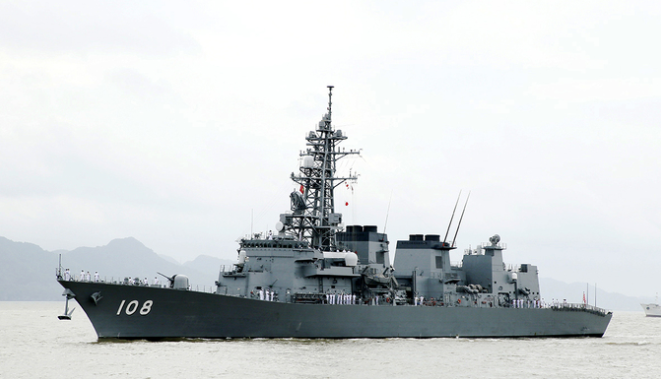 Japanese destroyer docked in Vietnam on friendly visit