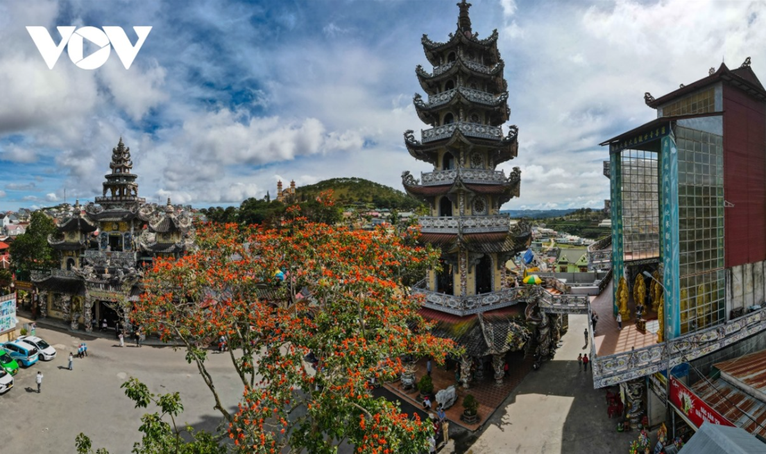 Unique pagoda built from ceramic pieces in Da Lat