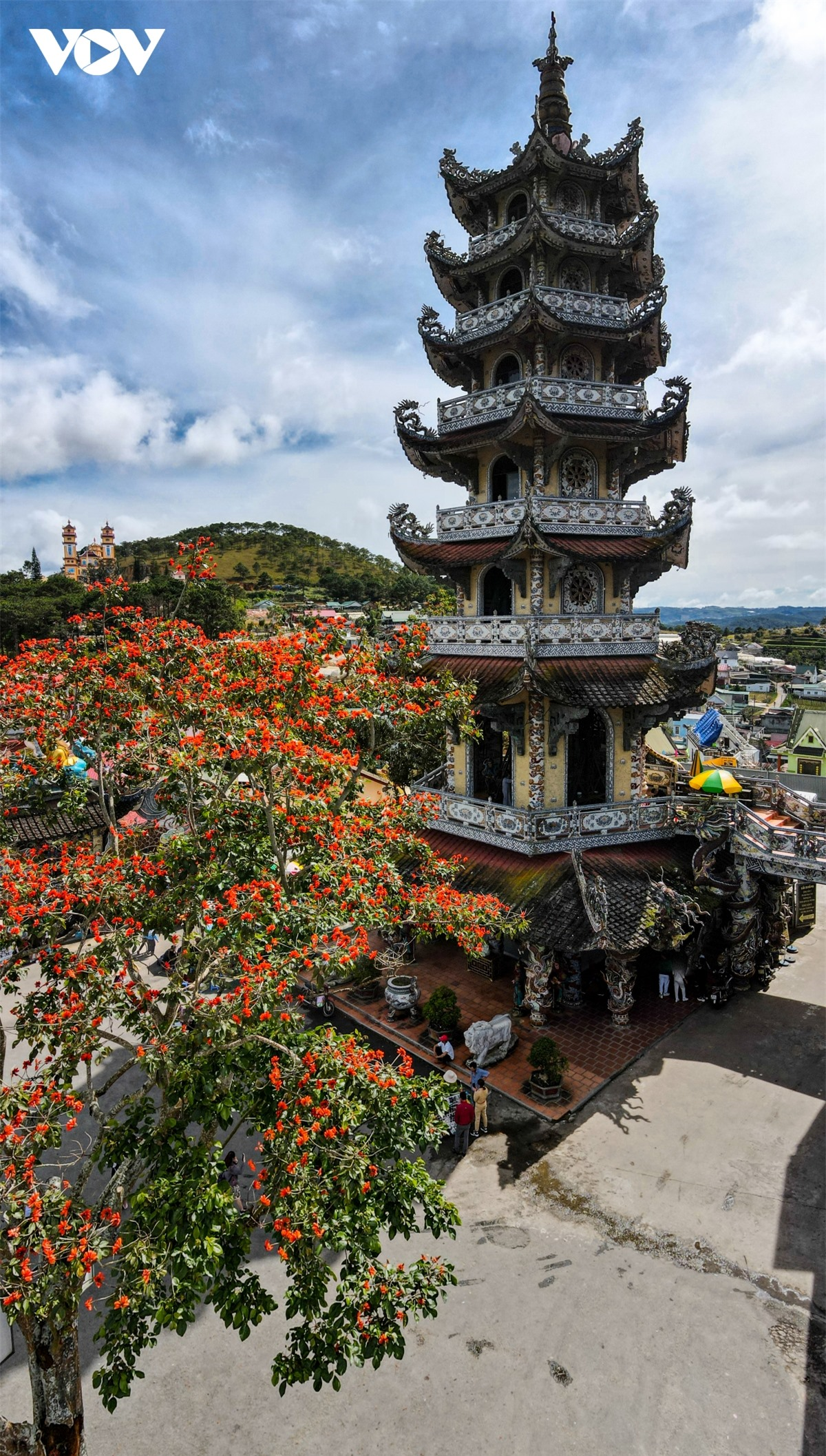 Unique pagoda built from ceramic pieces in Da Lat