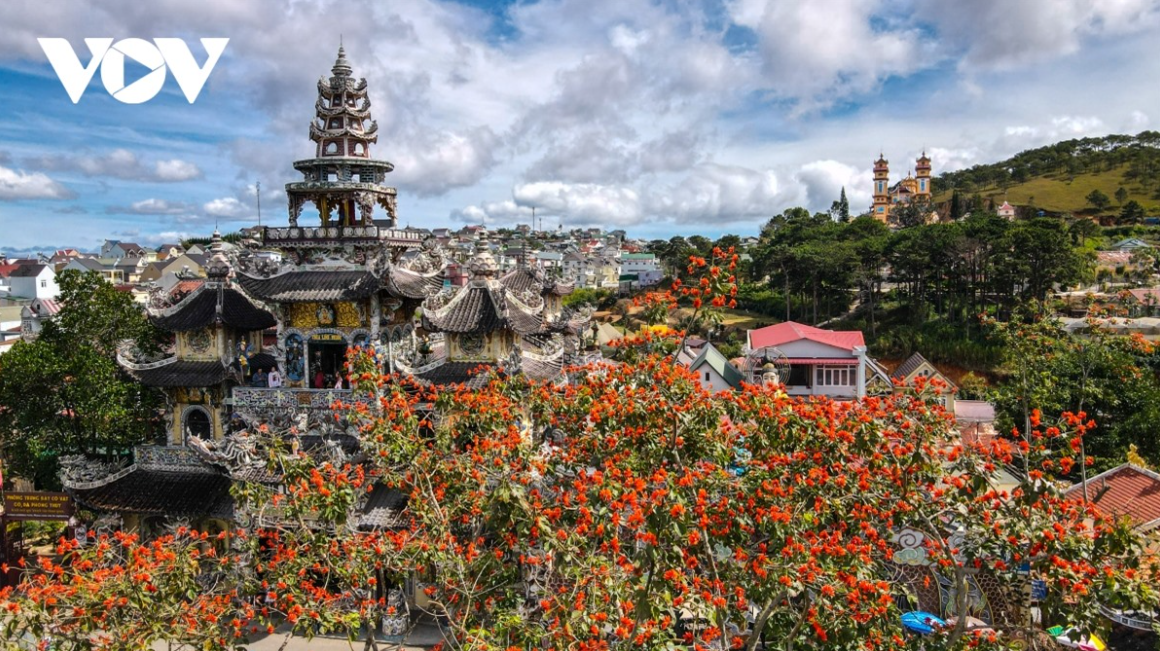 Unique pagoda built from ceramic pieces in Da Lat