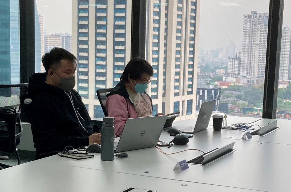 ABOVE: Team EIA from the Philippines hard at work. They developed an inclusive banking platform for people who are blind. L – R: Christian Calonge, Ivan Christopher Carrillo