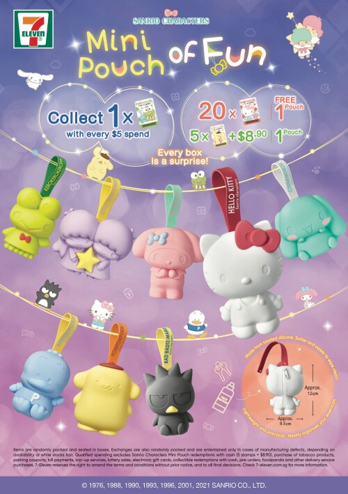 Sanrio characters back as handy silicone zip pouches exclusively by 7-Eleven