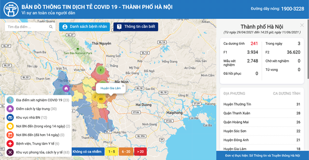 Vietnam Covid-19 Updates (June 12): 2 new deaths, Hanoi debuts Covid-19 map