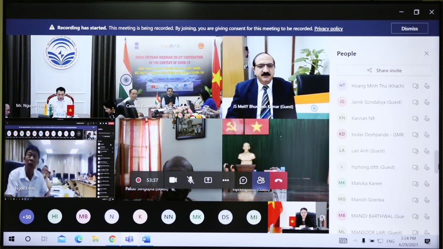 VUFO President Attends India - Vietnam Webinar on ICT Cooperation During Pandemic