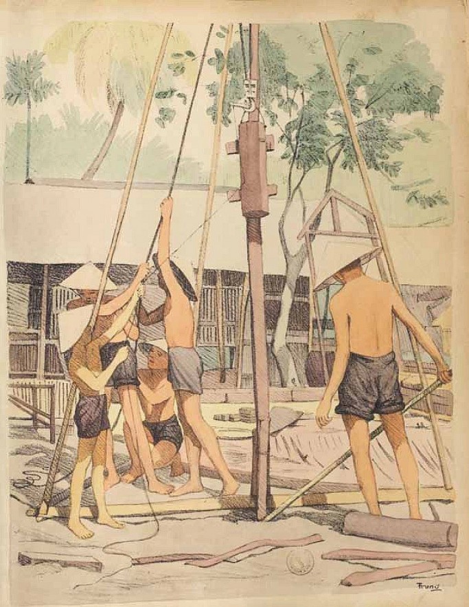 Painting Set Depicts Vietnamese Occupations from 100 Years Ago