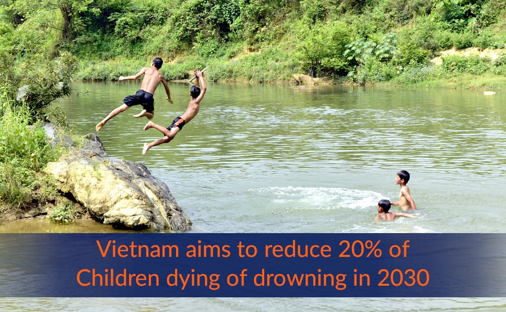 Vietnam Aims to Reduce 20% Children Dying of Drowning in 2030