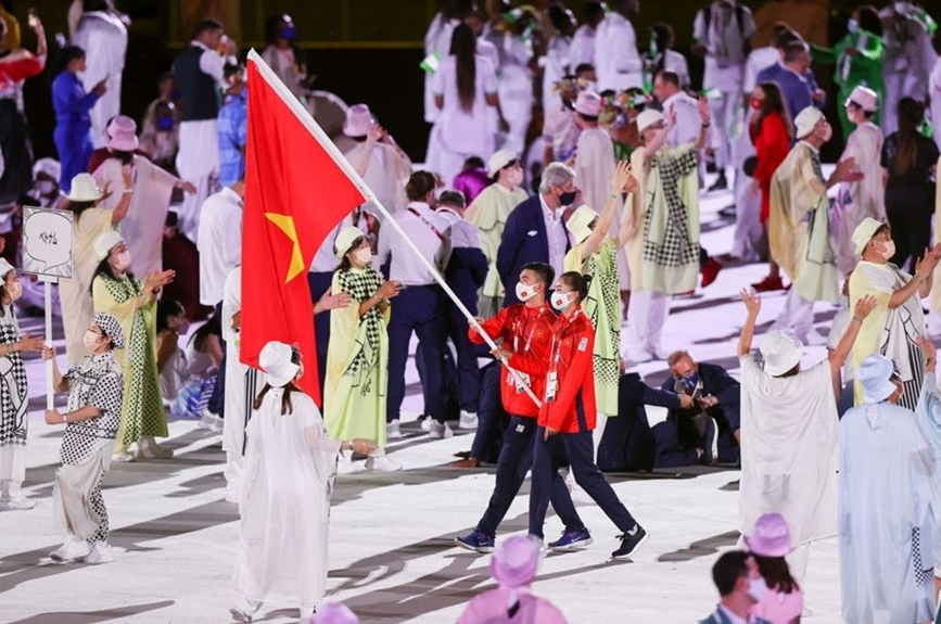 In Photo: Vietnamese Delegation Marches At Tokyo Olympics Opening Ceremony
