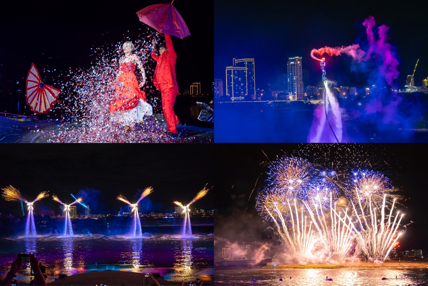 'Symphony of River' show at Da Nang Downtown with artistic fireworks every night.