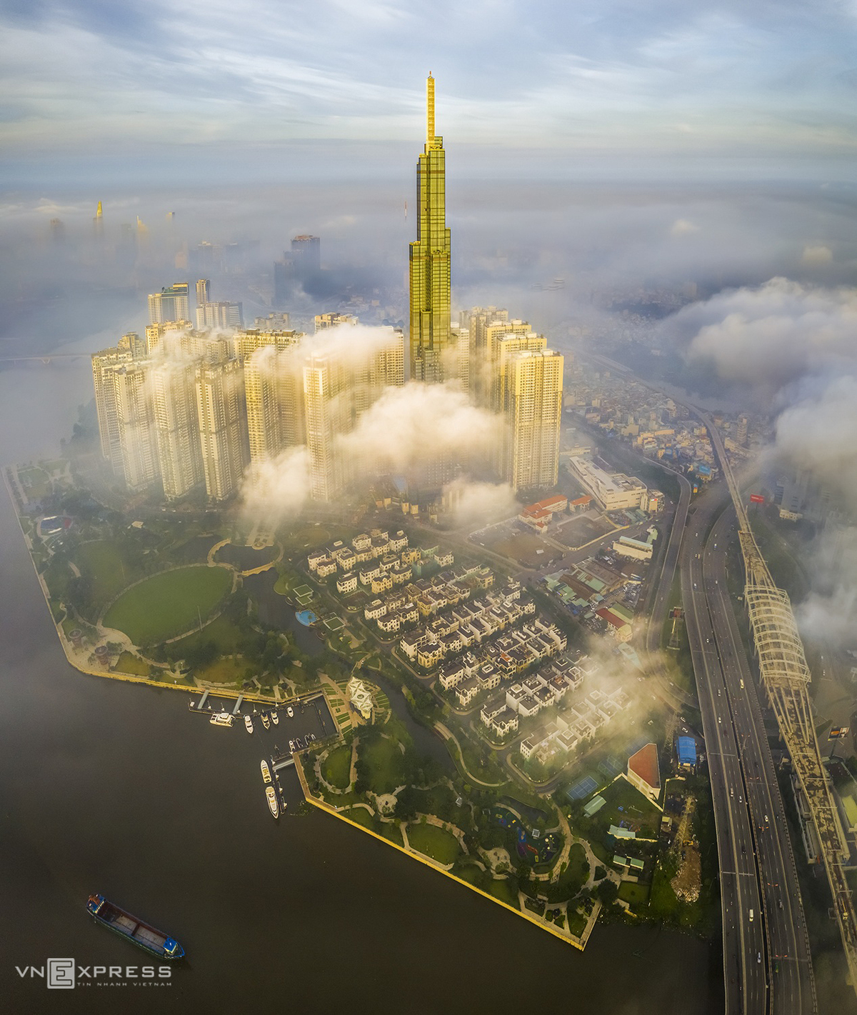Saigon dreamy in the clouds and fog Saigon dreamy in the clouds and fog