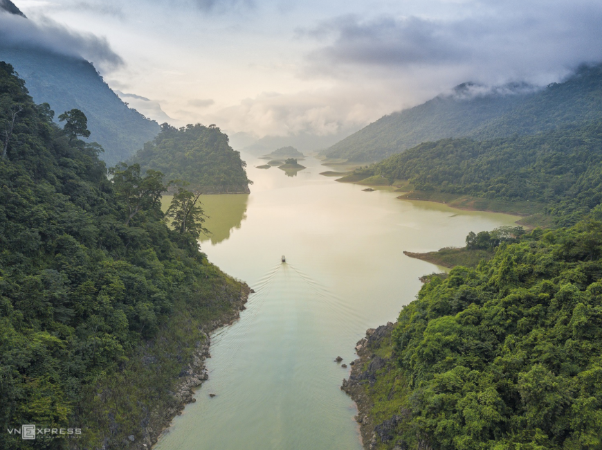 a miniature halong bay in mountainous province in vietnams northeast