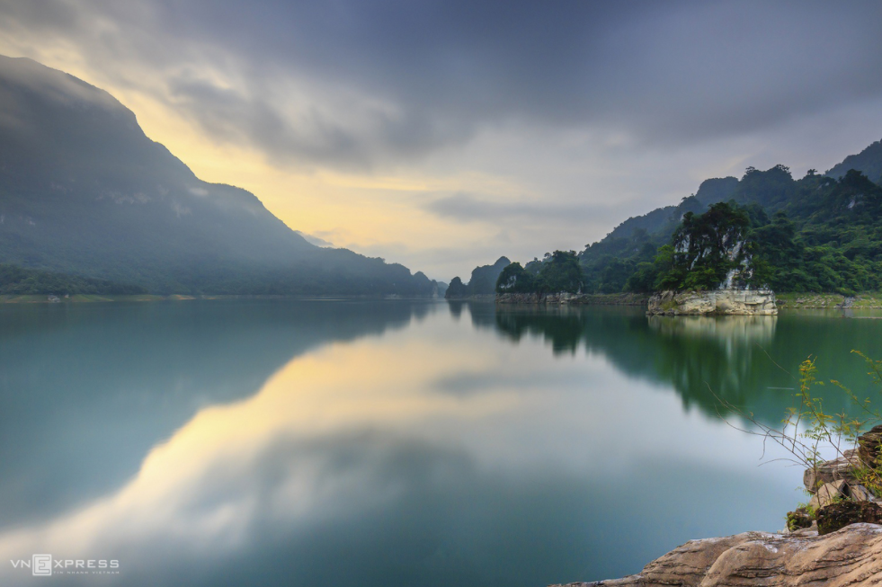 a miniature halong bay in mountainous province in vietnams northeast