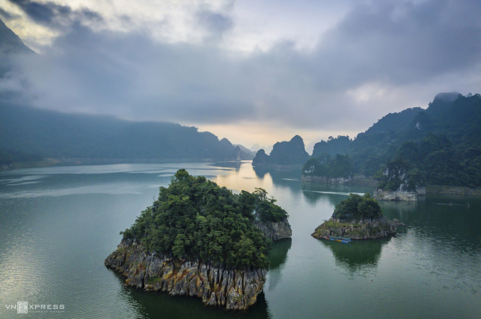 a miniature halong bay in mountainous province in vietnams northeast