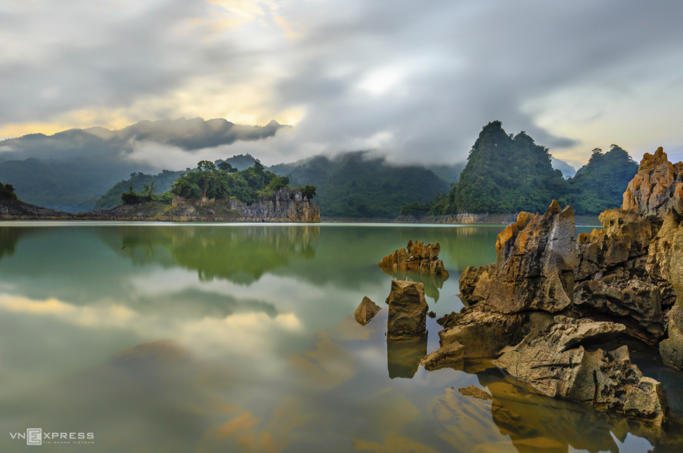 a miniature halong bay in mountainous province in vietnams northeast