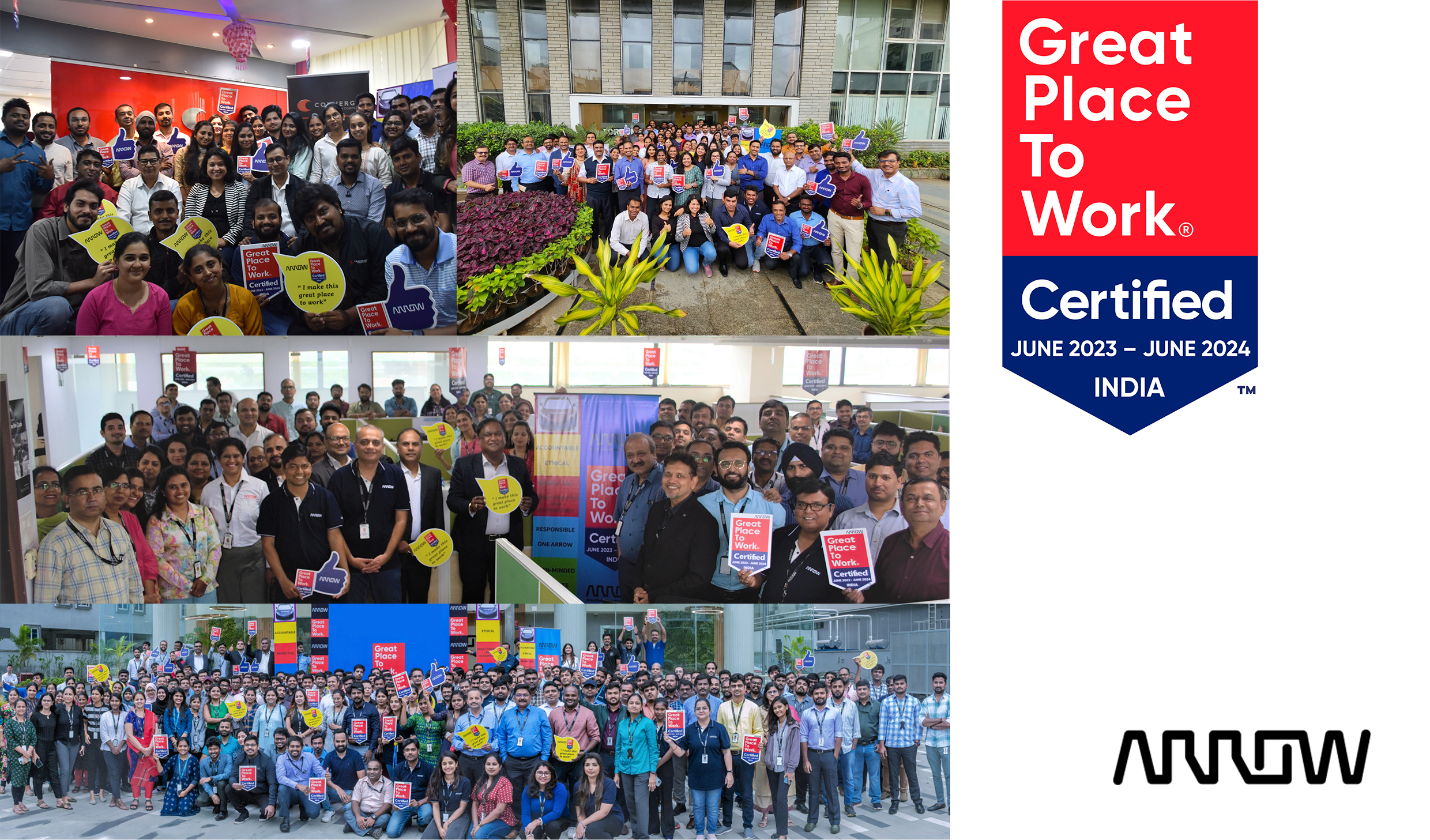 arrow electronics earns great place to work certification in india