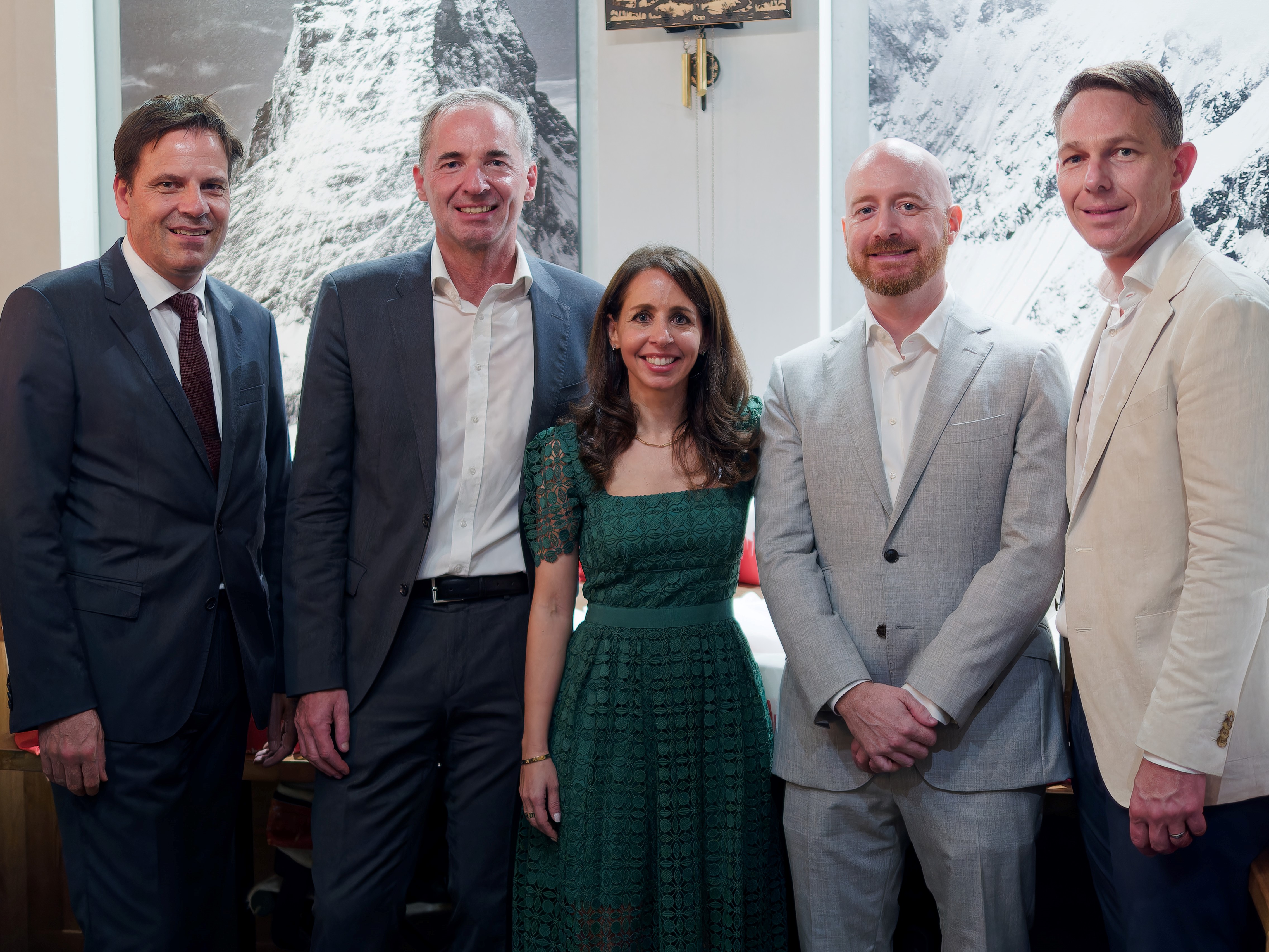 Marking Schellenberg Wittmer's 10th year in Singapore (from L-to-R): Ambassador of Switzerland to Singapore, HE Frank Grütter, Dr Philippe Borens, Ms Julie Raneda, Dr Christopher Boog, Mr Philippe Bärtsch.