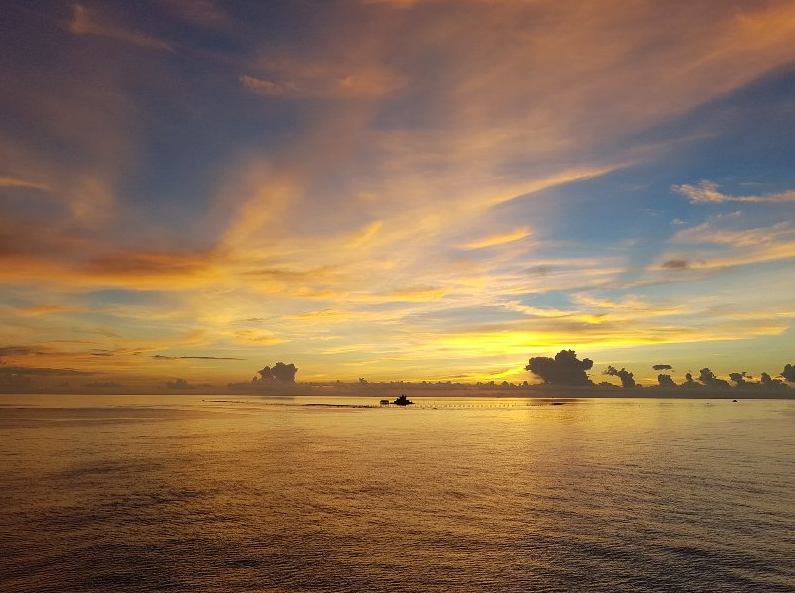 romantic dawn on spratly archipelago