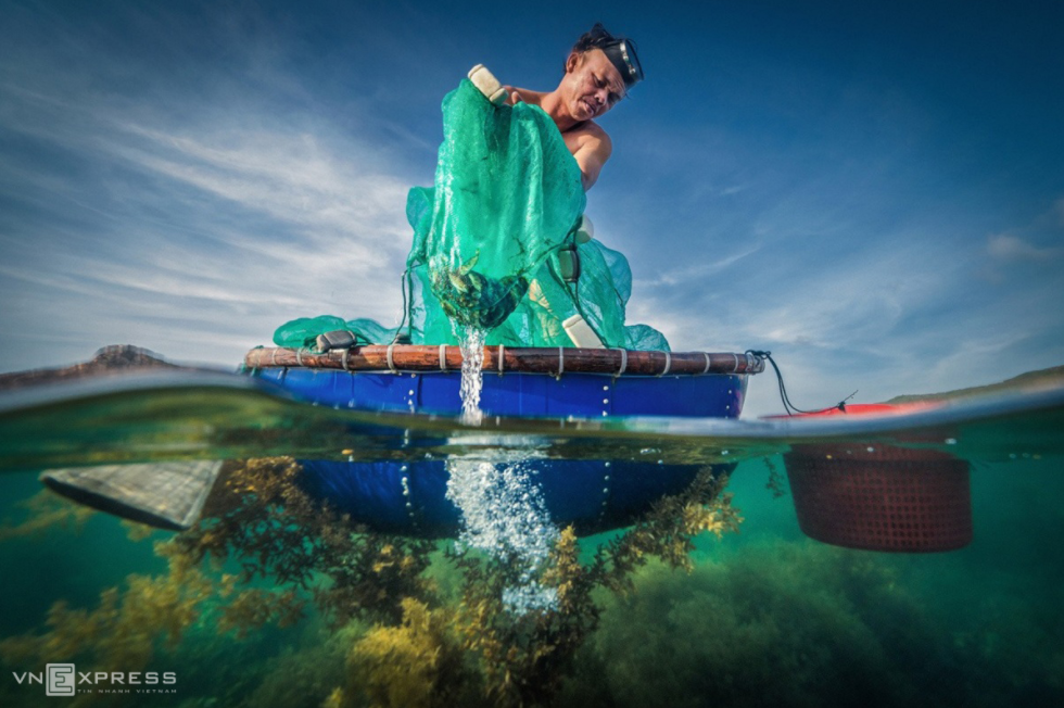 alluring photo sets about the squid farmers in nhon hai beach