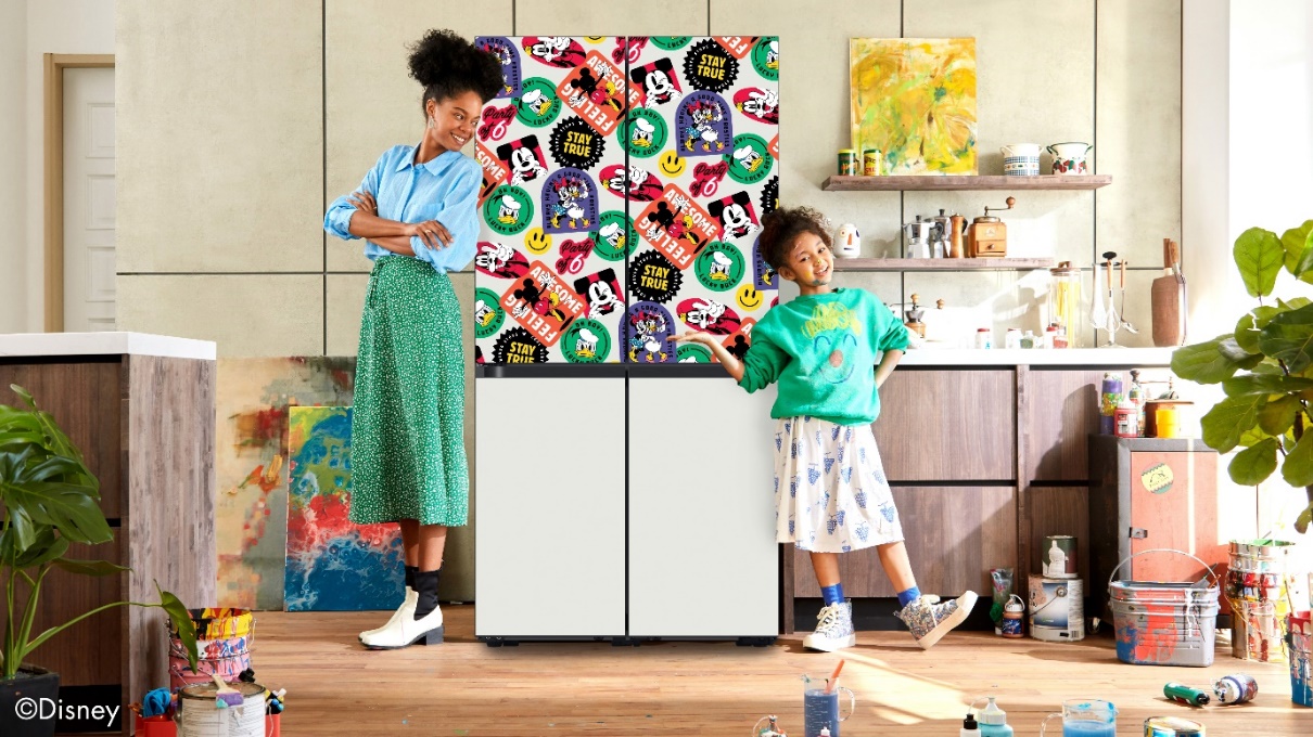 The Samsung Bespoke Disney Collection brings good cheer to kitchens and families with its bold and bright designs