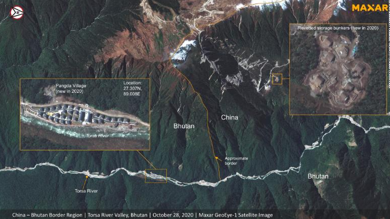 China allegedly developing area along disputed border with India and Bhutan