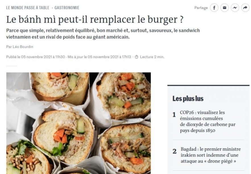 France's Le Monde Sees Banh Mi as Burger's Strong Rival