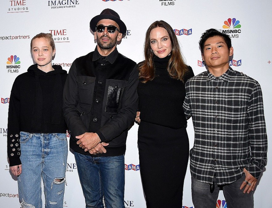 Pax Jolie-Pitt Appears with Angelina Jolie at New Movie Premiere